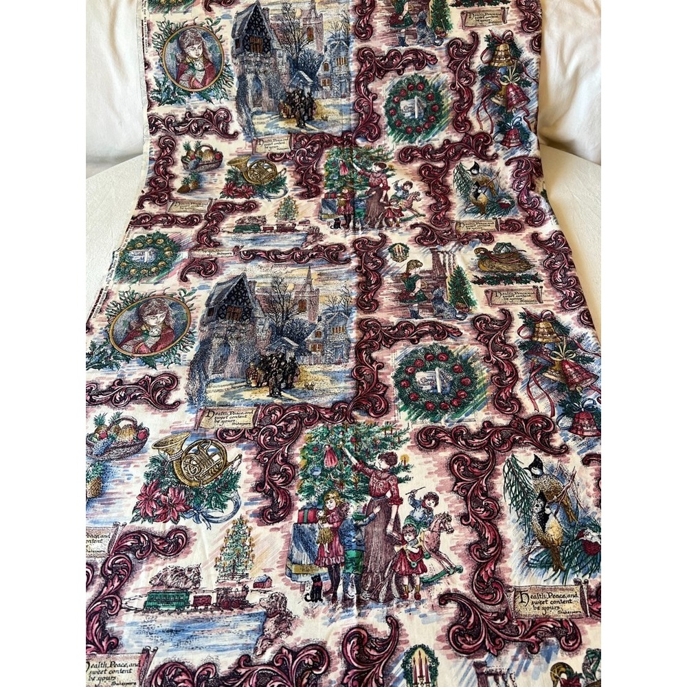 Fabric VTG RJR Yuletide Shades of Season Victorian Christmas Vignettes 35" x 44"